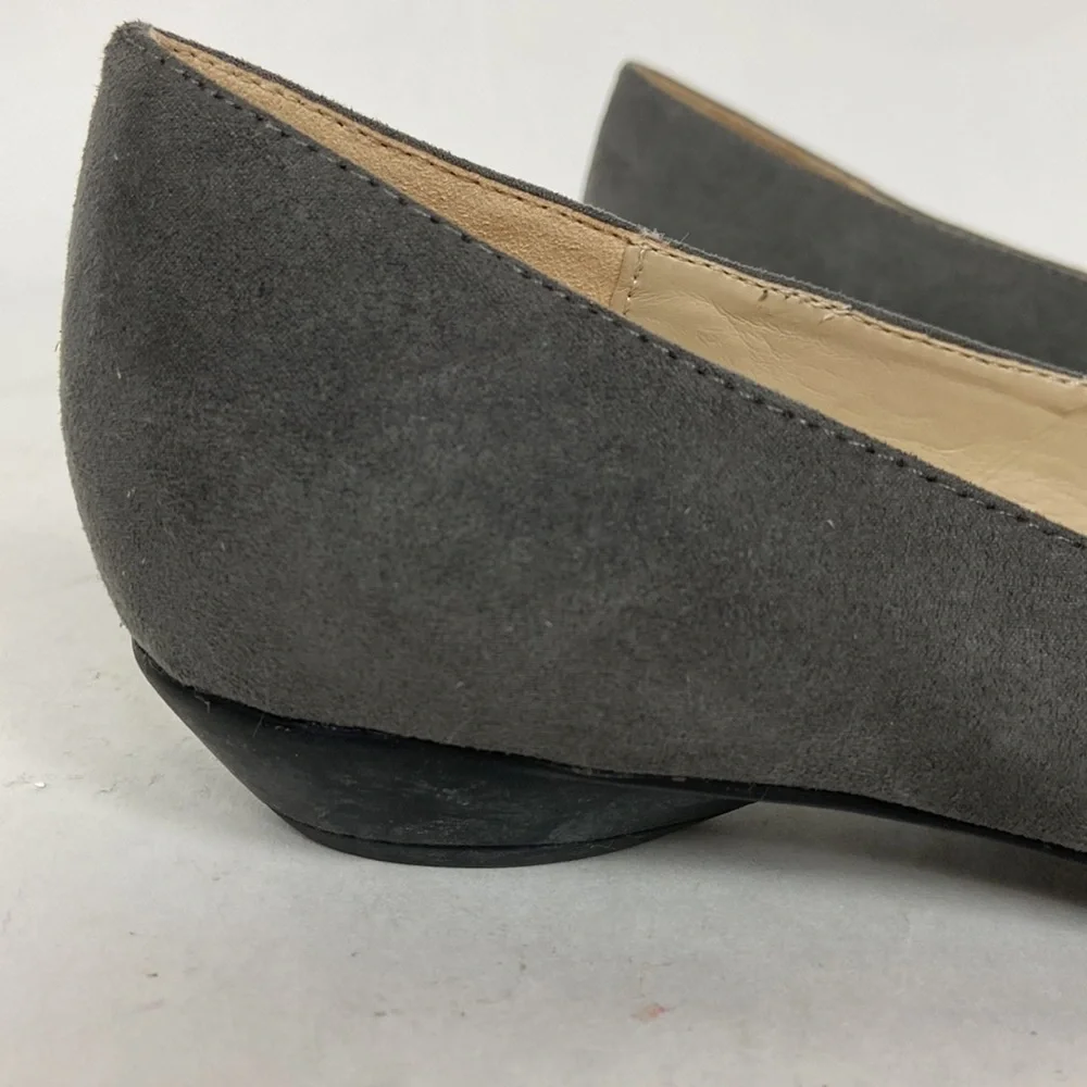 Naturalizer Hamley Gray Microsuede Lizard Print Closed Toe Loafer Flats